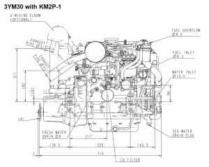 3YM30AE Yanmar Marin Dizel Motor 29Hp Mekanik