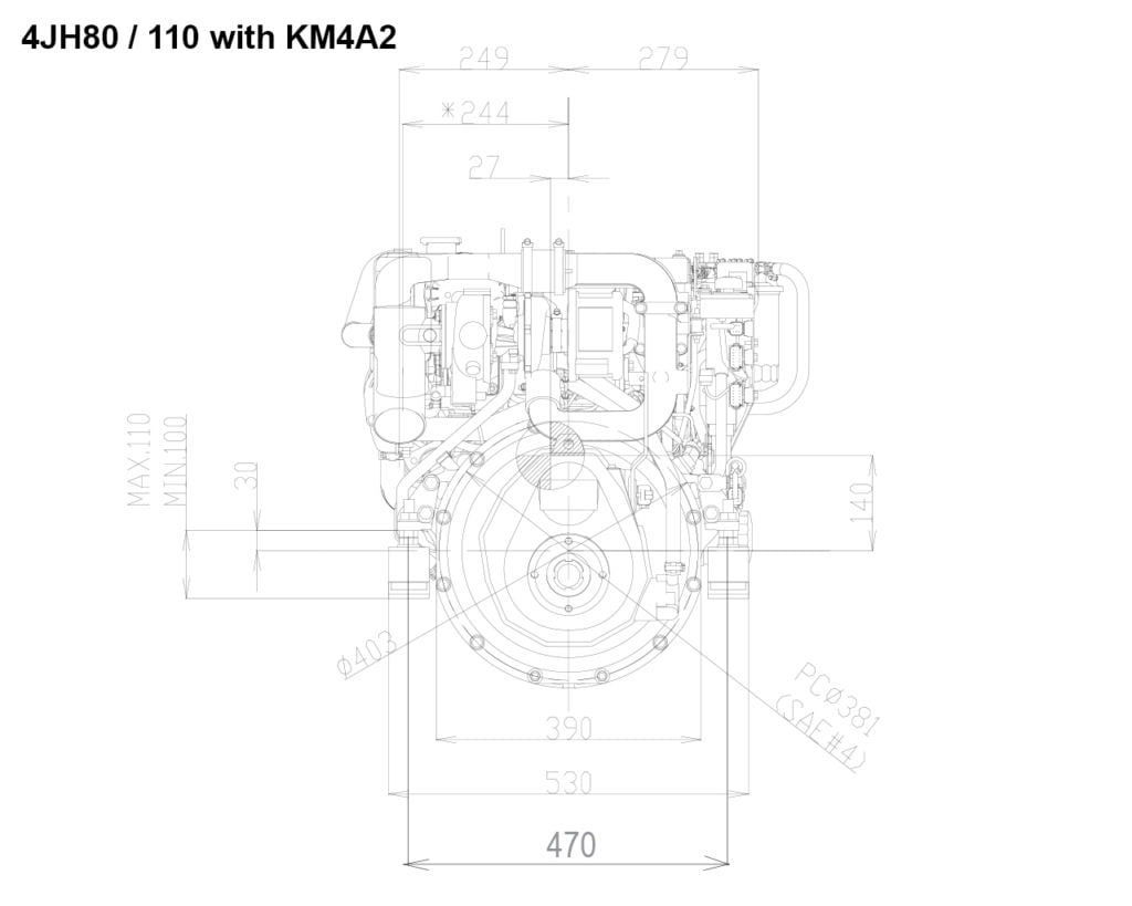 80 Hp Engine 4JH80 Yanmar Marin Dizel Motor 80Hp Common Rail Hidrolik Şanzıman ...