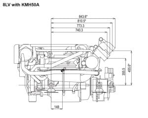 8LV320 Yanmar Marin Dizel Motor 320Hp Hidrolik Şanzıman