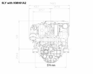 6LY440 Yanmar Marin Dizel Motor 440Hp Common Rail  Hidrolik Şanzıman