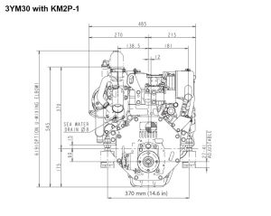 Yanmar Marin Dizel Motor 29Hp + Kuyruk 3YM30AEC+SD25
