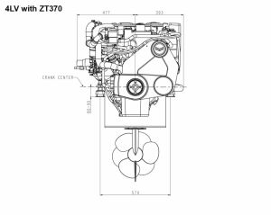 Yanmar Marin Dizel 4LV250Z-ZT370 Kuyruklu Motor 250Hp
