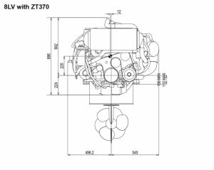 Yanmar Marin Dizel 8LV350Z-ZT370 Kuyruklu Motor 350Hp