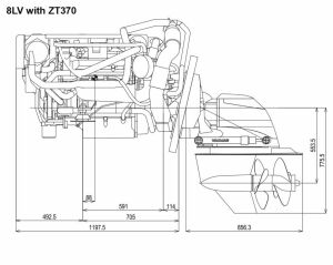Yanmar Marin Dizel 8LV350Z-ZT370 Kuyruklu Motor 350Hp